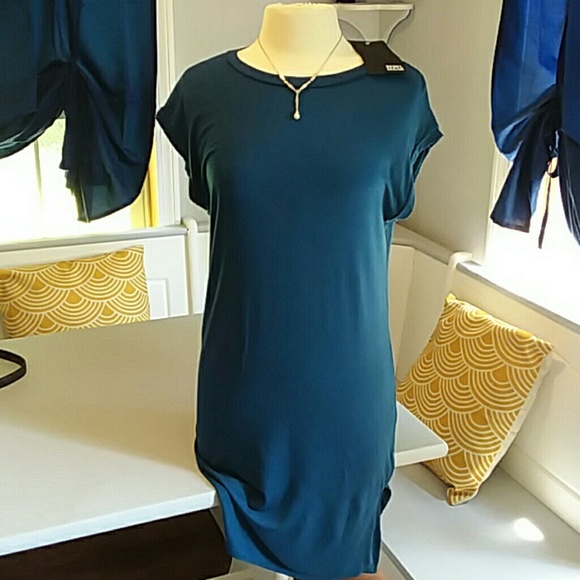 Rebel Sugar t-shirt short sleeve blue  dress - Picture 1 of 6